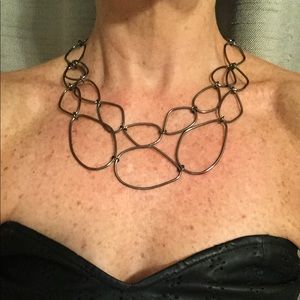 Unique double strand link necklace
